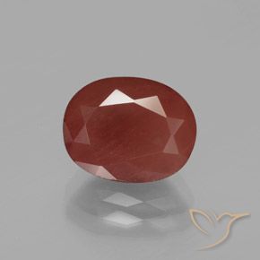 2.88ct Oval Facet Red Andesine Labradorite from Congo, Dimension 10.2 x 8.1mm, Natural diffused Gemstone, Translucent Clarity, 1 piece Andesine Labradorite in Orange Red Color, Mohs Hardness of 6 - 6.5, Photo A