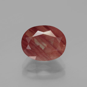 2.88 ct Red Andesine Labradorite Gemstone, Andesine Labradorite Gem in Oval Facet Shape for Sale.