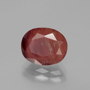 2.73 ct Red Andesine Labradorite Stone, Natural Andesine Labradorite in Oval Facet Shape for Sale