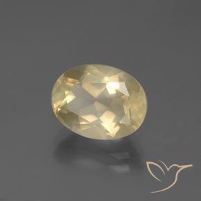 3.44 ct Golden Andesine Labradorite Stone, Natural Andesine Labradorite in Oval Facet Shape for Sale
