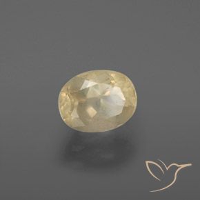 2.01 ct Golden Andesine Labradorite Stone, Natural Andesine Labradorite in Oval Facet Shape for Sale