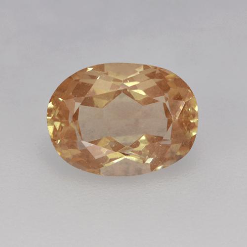 1.40 ct Yellow Andesine Labradorite Gemstone, Andesine Labradorite Gem in Oval Facet Shape for Sale.