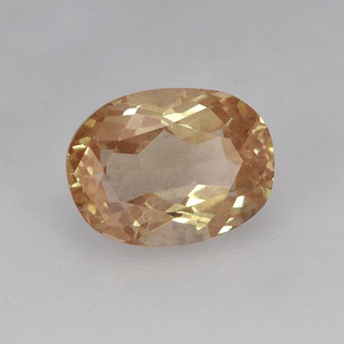 1.40 ct Yellow Andesine Labradorite Stone, Natural Andesine Labradorite in Oval Facet Shape for Sale