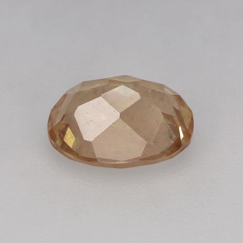 Andesine Labradorite Gemstone in 8.4 x 6.3 mm Size for Sale, Andesine Labradorite Stone in Champagne Color