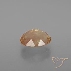 Andesine Labradorite Gemstone in 9.3 x 7.3 mm Size for Sale, Andesine Labradorite Stone in Medium Peach Color