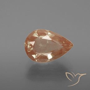 Peach-Golden Andesine Labradorite Gem - 2.4ct Pear Facet (ID: 376106)