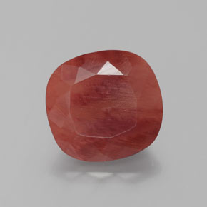 2.46 ct Red Andesine Labradorite Gemstone, Andesine Labradorite Gem in Cushion-Cut Shape for Sale.
