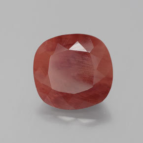 2.46 ct Red Andesine Labradorite Stone, Natural Andesine Labradorite in Cushion-Cut Shape for Sale