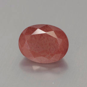 2.23 ct Red Andesine Labradorite Gemstone, Andesine Labradorite Gem in Oval Facet Shape for Sale.