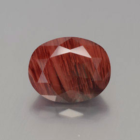 2.60 ct Red Andesine Labradorite Gemstone, Andesine Labradorite Gem in Oval Facet Shape for Sale.