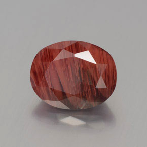 2.60 ct Red Andesine Labradorite Stone, Natural Andesine Labradorite in Oval Facet Shape for Sale