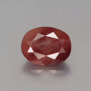 1.96 ct Red Andesine Labradorite Gemstone, Andesine Labradorite Gem in Oval Facet Shape for Sale.