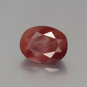 1.96 ct Red Andesine Labradorite Stone, Natural Andesine Labradorite in Oval Facet Shape for Sale