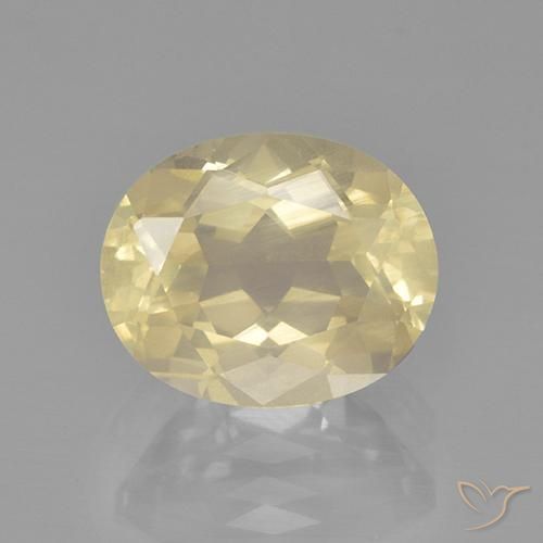 3.86ct Oval Facet Golden Andesine Labradorite from Congo, Dimension 11.2 x 9.1mm, Natural diffused Gemstone, Transparent Clarity, 1 piece Andesine Labradorite in Light Yellow Color, Mohs Hardness of 6 - 6.5, Photo A