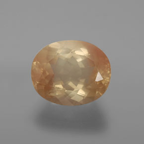 4.39 ct Orange Andesine Labradorite Gemstone, Andesine Labradorite Gem in Oval Facet Shape for Sale.