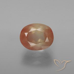 3.04ct Natural Peach-Golden Andesine Labradorite, Oval, Transparent