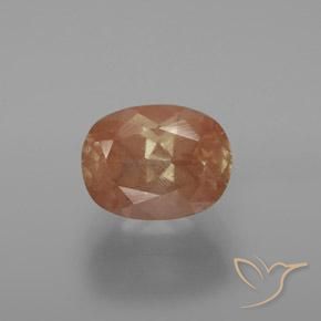 3.54ct Natural Grapefruit Orange Andesine Labradorite, Oval, Transparent
