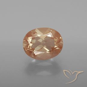 2.63ct Natural Peach-Golden Andesine Labradorite, Oval, Transparent
