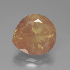 5.53 ct Orange Andesine Labradorite Gemstone, Andesine Labradorite Gem in Pear Facet Shape for Sale.
