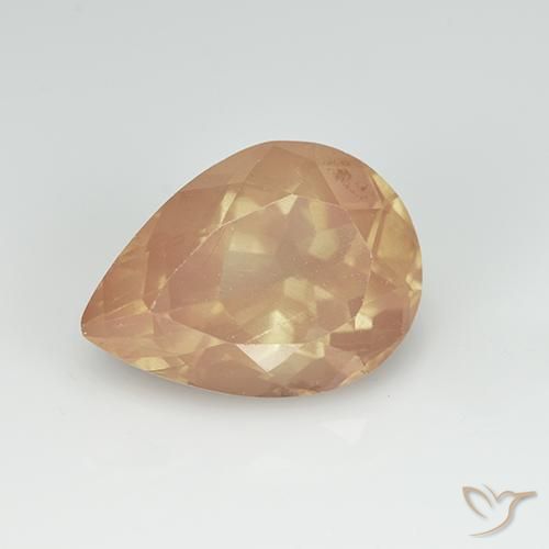 3,31 ct de labradorite andésine orange, 11,9 x 8,7 mm taillée en poire du Congo, Photo A