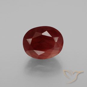 Deep Red Andesine Labradorite Gem - 3.9ct Oval Facet (ID: 376173)