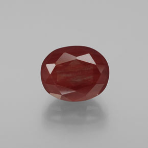 4.09 ct Red Andesine Labradorite Gemstone, Andesine Labradorite Gem in Oval Facet Shape for Sale.