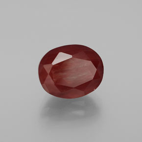 4.09 ct Red Andesine Labradorite Stone, Natural Andesine Labradorite in Oval Facet Shape for Sale