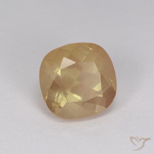 2.98 ct Golden Andesine Labradorite Stone, Natural Andesine Labradorite in Cushion-Cut Shape for Sale