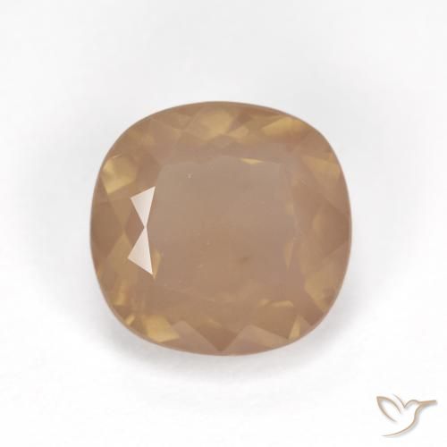 3.26ct Natural Light Peach Orange Andesine Labradorite, Cushion, Transparent