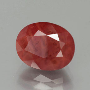 3.37 ct Red Andesine Labradorite Stone, Natural Andesine Labradorite in Oval Facet Shape for Sale