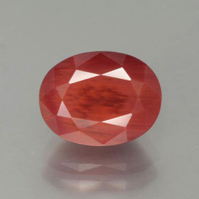 2.53 ct Red Andesine Labradorite Gemstone, Andesine Labradorite Gem in Oval Facet Shape for Sale.