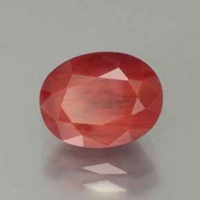 2.53 ct Red Andesine Labradorite Stone, Natural Andesine Labradorite in Oval Facet Shape for Sale