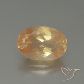 3.82ct Natural Light Peachy Golden Andesine Labradorite, Oval, Transparent