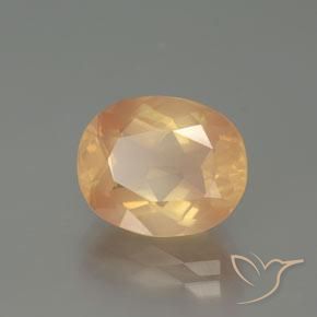 4.31 ct Golden Andesine Labradorite Stone, Natural Andesine Labradorite in Oval Facet Shape for Sale