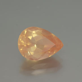 3.51 ct Orange Andesine Labradorite Stone, Natural Andesine Labradorite in Pear Facet Shape for Sale