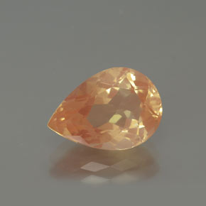 3.15 ct Orange Andesine Labradorite Gemstone, Andesine Labradorite Gem in Pear Facet Shape for Sale.