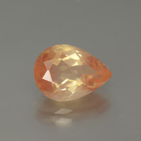 3.15 ct Orange Andesine Labradorite Stone, Natural Andesine Labradorite in Pear Facet Shape for Sale