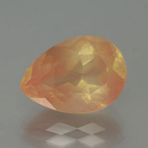 4.84 ct Orange Andesine Labradorite Gemstone, Andesine Labradorite Gem in Pear Facet Shape for Sale.