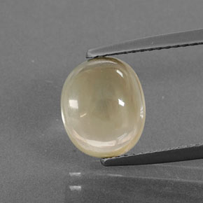 Light Yellow Andesine Labradorite Gem - 5.5ct Oval Cabochon (ID: 381448)