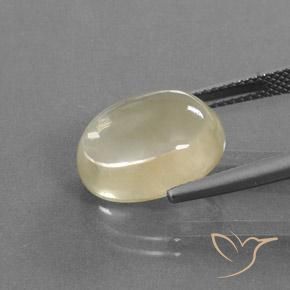 Andesine Labradorite Gemstone in 14.4 x 11.4 mm Size for Sale, Andesine Labradorite Stone in Cream Color