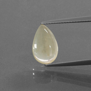Crema Andesina Labradorita Gema - 3.4ct Cabujón Pera (ID: 381454)