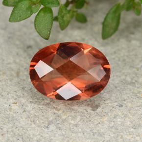 0.66 ct Orange Andesine Labradorite Gemstone, Andesine Labradorite Gem in Oval Checkerboard Shape for Sale.