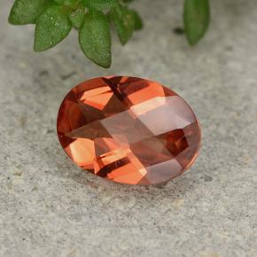 0.66 ct Orange Andesine Labradorite Stone, Natural Andesine Labradorite in Oval Checkerboard Shape for Sale