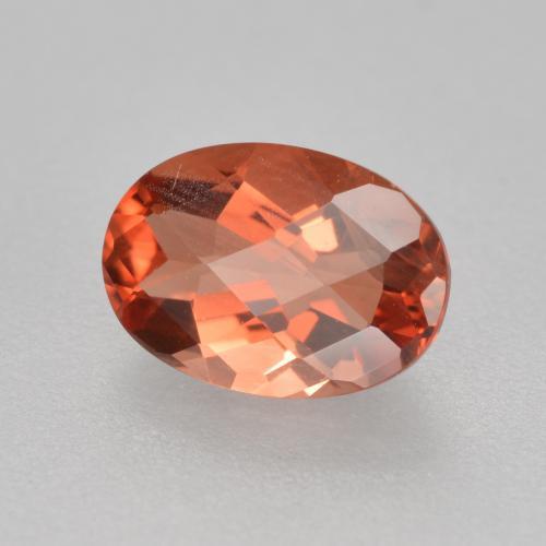 0.70 ct Red Andesine Labradorite Stone, Natural Andesine Labradorite in Oval Checkerboard Shape for Sale