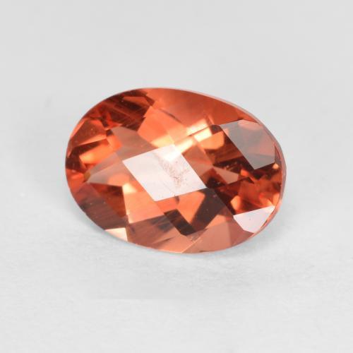 0.72 ct Red Andesine Labradorite Stone, Natural Andesine Labradorite in Oval Checkerboard Shape for Sale