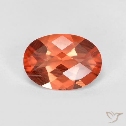 7,1 x 5,1mm labradorite andesina rosso taglio ovale dal Congo, peso di 0,66 ct, pietra preziosa naturale Diffuso in purezza VVS-VS, 1 pezzo Andesina Labradorite Ovale checkerboard - Colore: Rosso medio, durezza Mohs di 6 - 6,5 , Photo A