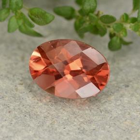 0.69 ct Orange Andesine Labradorite Stone, Natural Andesine Labradorite in Oval Checkerboard Shape for Sale