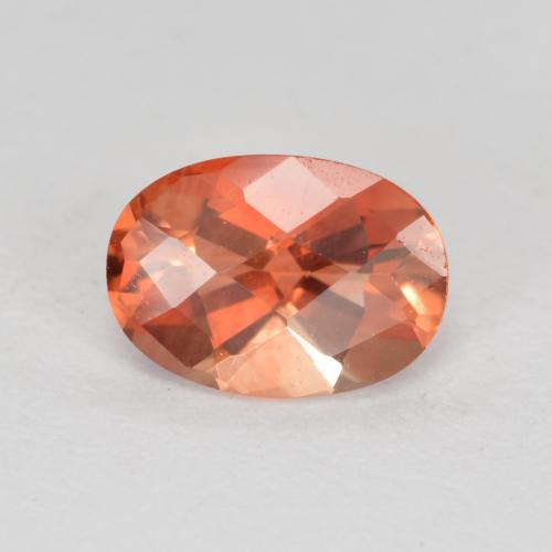 Roja Anaranjada Andesina Labradorita Gema - 0.7ct Forma de Tablero de Ajedrez Óvalo (ID: 488921)