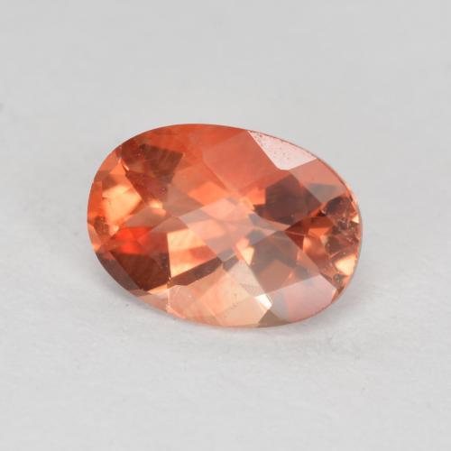 0.70 ct Red Andesine Labradorite Stone, Natural Andesine Labradorite in Oval Checkerboard Shape for Sale