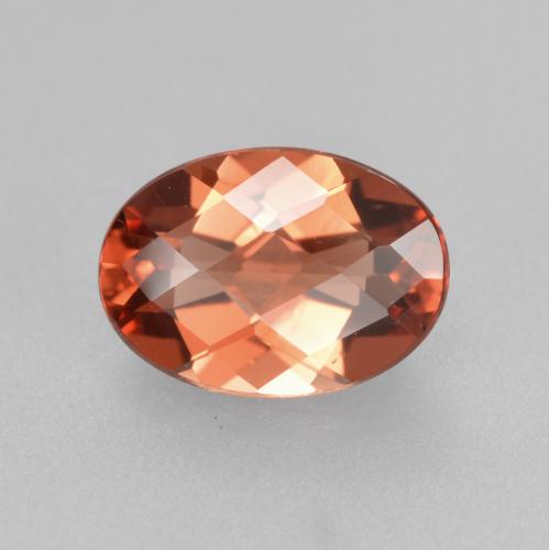 Rojo medio Andesina Labradorita Gema - 0.6ct Forma de Tablero de Ajedrez Óvalo (ID: 488940)